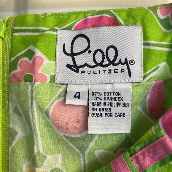 Vintage Lilly Pulitzer Women's Green Floral Print Skort, Size 4 - Picture 5 of 5